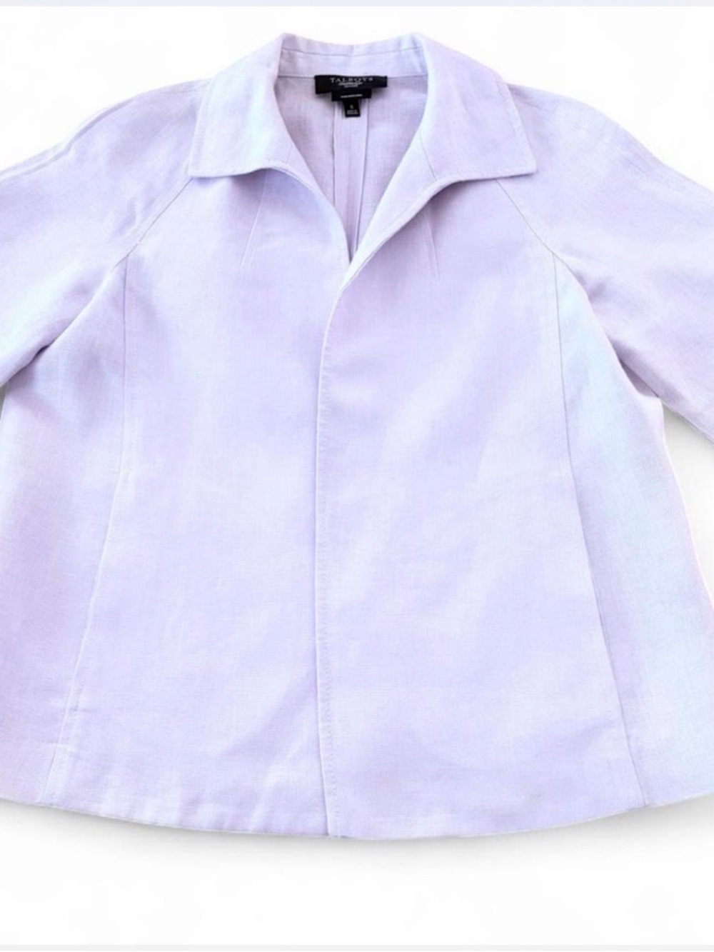 Talbots Lilac Open-Front 100% Irish Linen Jacket - Picture 2 of 7